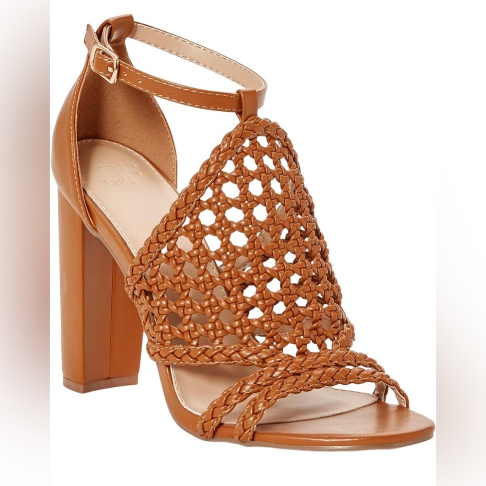 JustFab Lorelai Caged Camel Womens Heels.